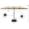 Costway 15 Ft Patio Double Sided Umbrella Outdoor Market Umbrella BeigeTanOrangeBurgundy